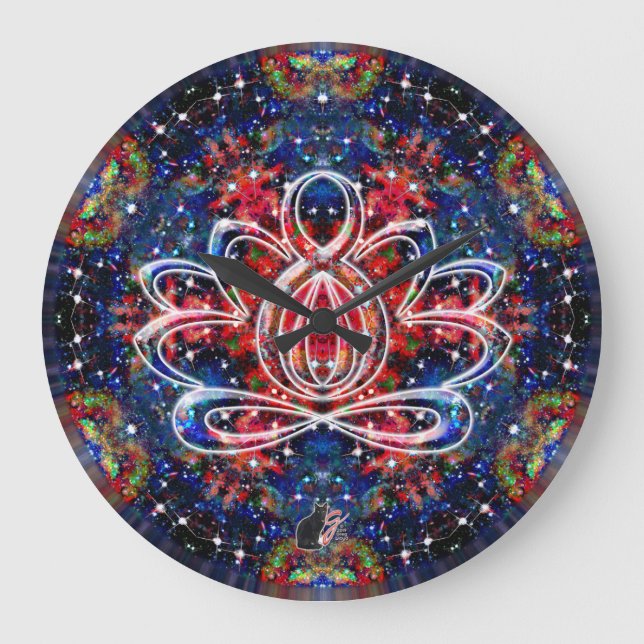 Scintillation Zen Lotus Clock Stor Klocka (Framsida)