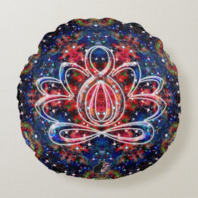 Scintillation Zen Lotus Round Pillow Rund Kudde (Framsidan)