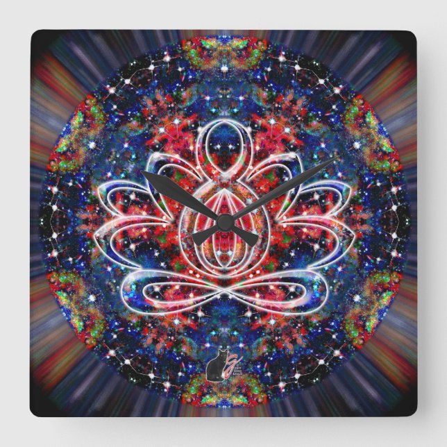Scintillations Zen Lotus-klocka Fyrkantig Klocka (Framsida)