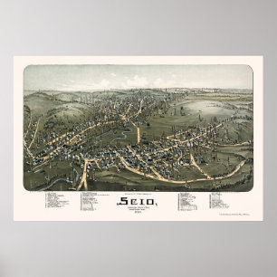 Scio, OH Panoramic Karta - 1899b Poster