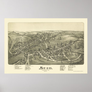 Scio panorama- karta för OH - 1899a Poster