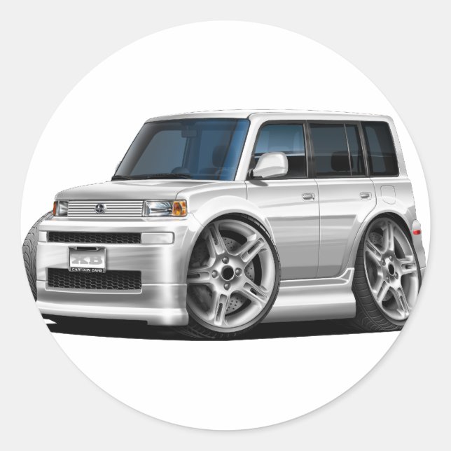 Scion XB White Car Runt Klistermärke (Framsida)