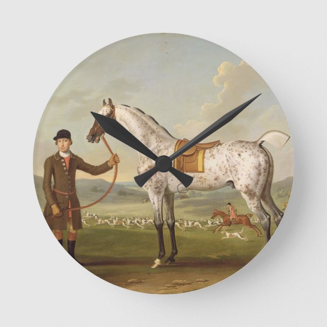 Scipio, överste Roches Spoted Hunter, c.1750 (oi) Rund Klocka (Framsida)