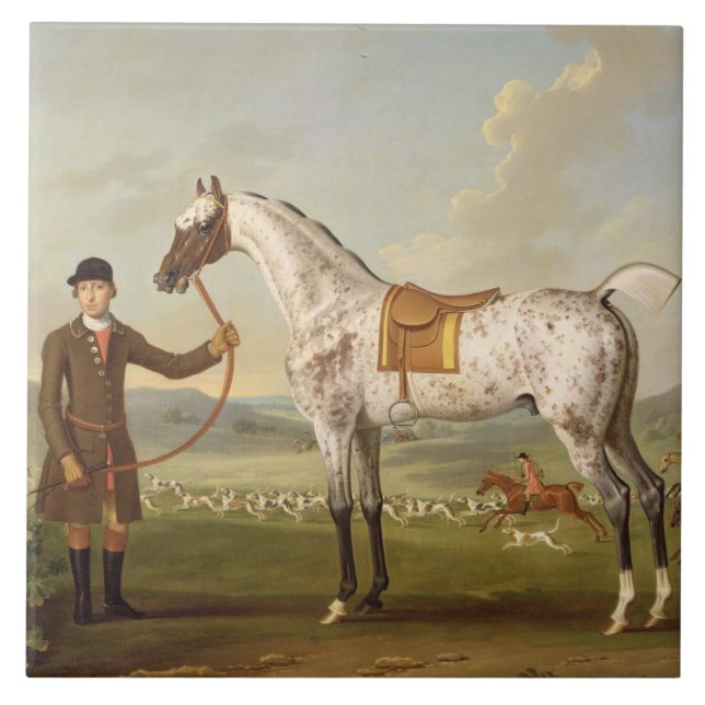 Scipio översteRoches prickiga jägare, c.1750 (oi Kakelplatta (Framsidan)