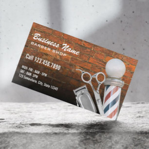 Scissor Barber Pole Professionell Barber Shop Bric Visitkort