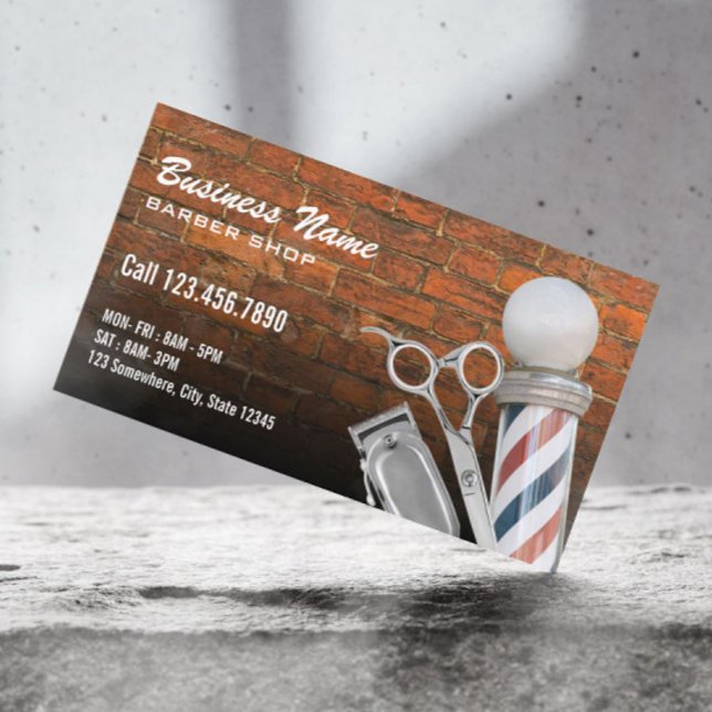 Scissor Barber Pole Professionell Barber Shop Bric Visitkort (Skapare uppladdad)