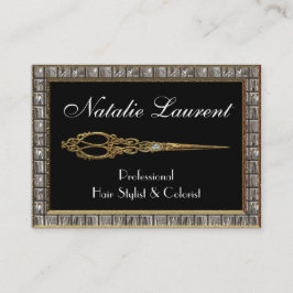 Scissor den eleganta dropphairstylisten Royale Visitkort