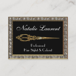 Scissor den eleganta dropphairstylisten Royale Visitkort