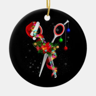 Scissor Hairstylist Santa jul Hair Stylist H Julgransprydnad Keramik