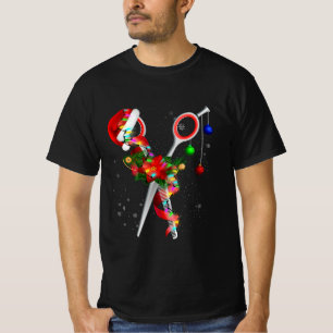 Scissor Hairstylist Santa jul Hair Stylist H T Shirt
