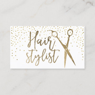 Scissor modernt guld för hårstylisten typografi visitkort