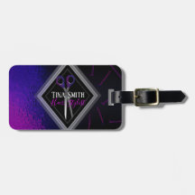 scissor purpurfärgade rosor för hårstylist