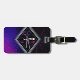 scissor purpurfärgade rosor för hårstylist bagagebricka