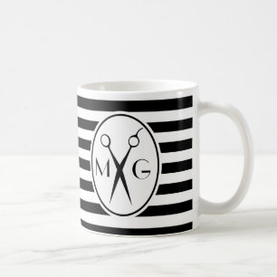 Scissor stylisten för Monograminitialerhår som Kaffemugg