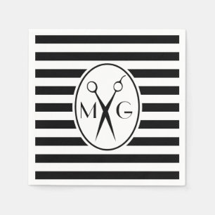 Scissor stylisten för Monograminitialerhår som Pappersservett