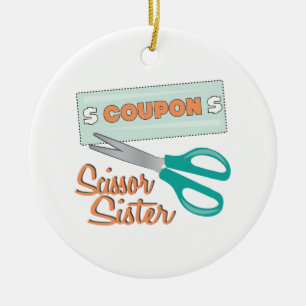 Scissor systern julgransprydnad keramik