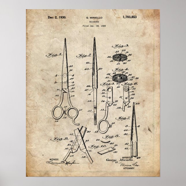 Scissors Patent Poster (Framsidan)