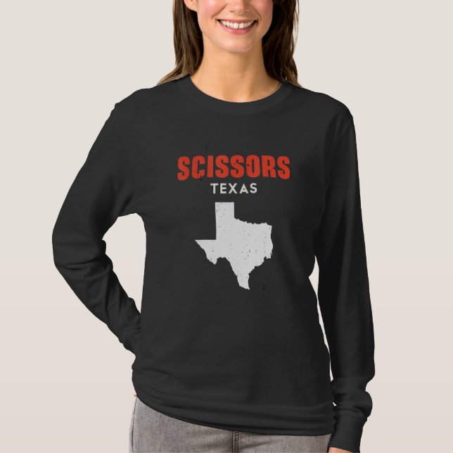 Scissors Texas USA State America Travel Texas T Shirt (Framsida)