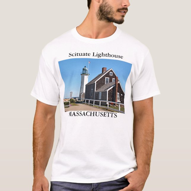 Scituate fyr, Massachusetts T-tröja Tee Shirt (Framsida)