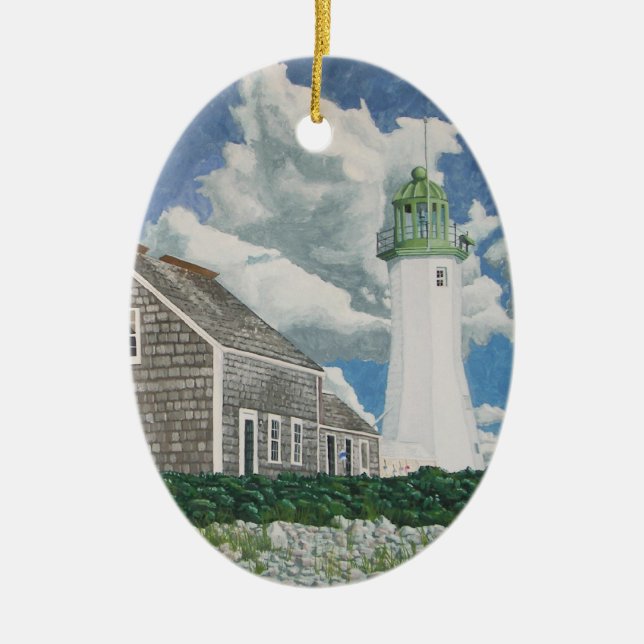 Scituate Lightkeeper's hus Julgransprydnad Keramik (Framsidan)