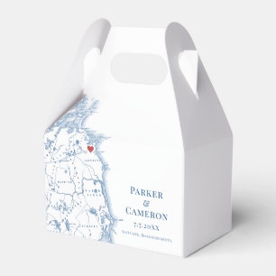 Scituate Massachusetts Bröllop Karta Elegant Presentaskar