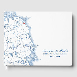 Scituate Massachusetts Karta Elegant bröllop Gästböcker