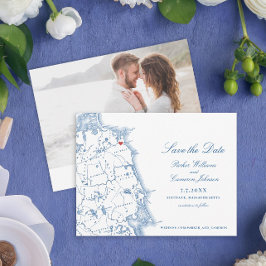 Scituate Massachusetts Karta Elegant Navy Coastal Spara Datumet