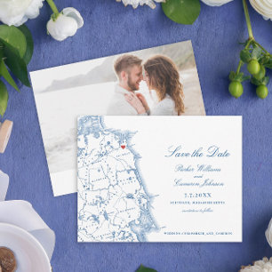 Scituate Massachusetts Karta Elegant Navy Coastal Spara Datumet