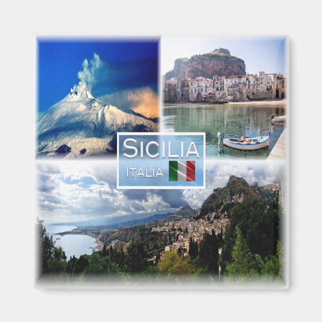 SCL004 SICILY Mosaic, Italien, Fridge Magnet (Framsidan)