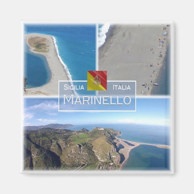 SCL007 MARINELLO, Naturreservat, Mozaik, Kylskåp Magnet (Framsidan)