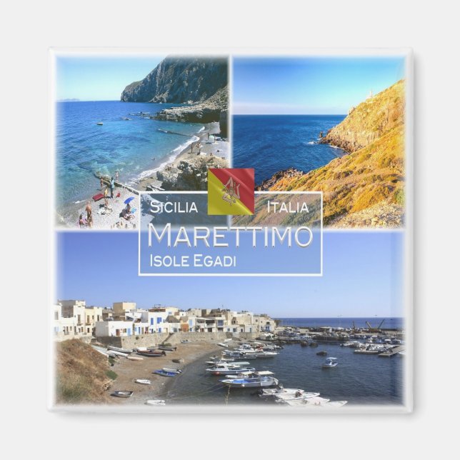 SCL008 MARETTIMO ISLAND - Mosaic - Sicilien - Frid Magnet (Framsidan)