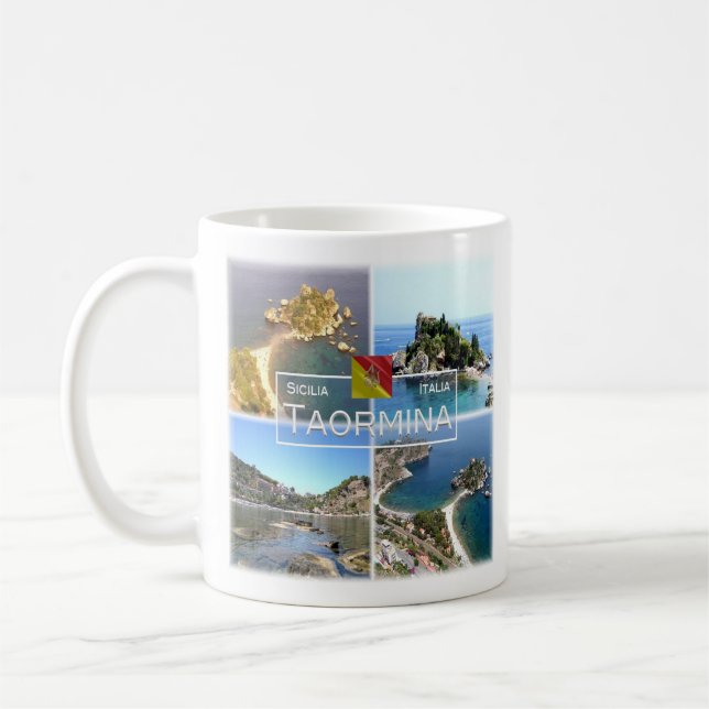 SCL017 TAORMINA Isola Bella, Mosaic, Sicilien Kaffemugg (Vänster)