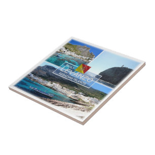 SCL020 LEVANZO Ö, Moasik, Sicilien, Kakelplatta