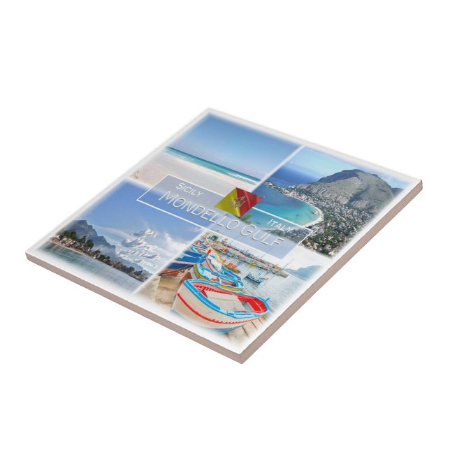 SCL029 MONDELLO BUKT, Mosaic, Sicilien Kakelplatta (Sidan)