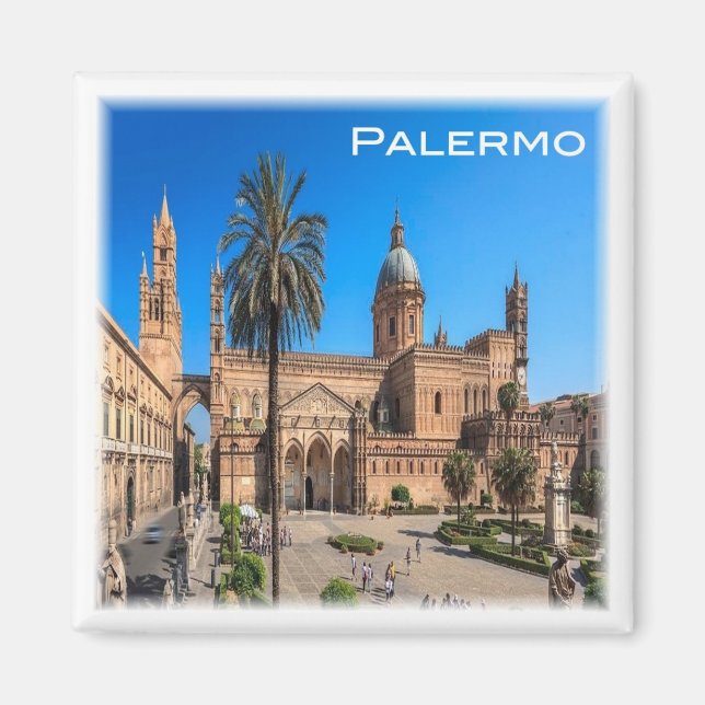 SCL030 PALERMO, Panorama, Sicilien, Italien Fridge Magnet (Framsidan)