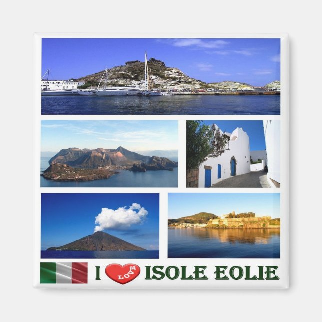 SCL031 AEOLISKA ÖARNA I Kärlek, Sicilien, Fridge Magnet (Framsidan)