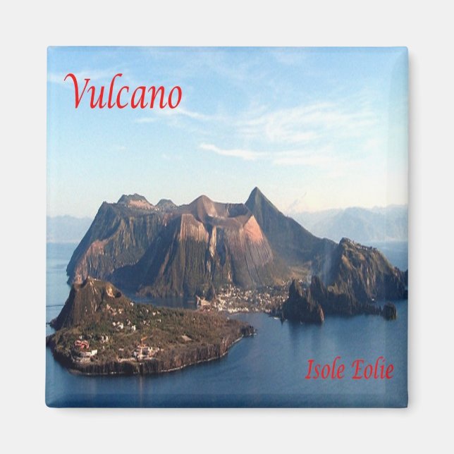 SCL034 AEOLISKA ÖARNA, Volcano, Sicilien, Fridge Magnet (Framsidan)