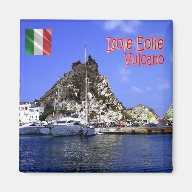 SCL035 AEOLISKA ÖARNA, Volcano, Sicilien. Fridge Magnet (Framsidan)