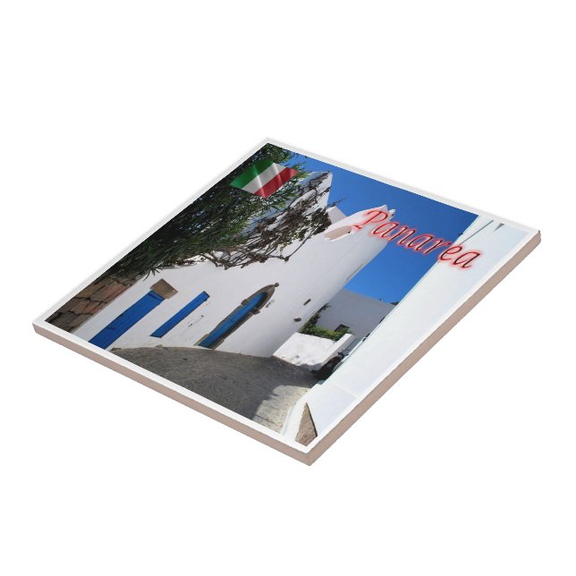 SCL040 AEOLISKA ÖARNA, PANAREA, Sicilien Kakelplatta (Sidan)