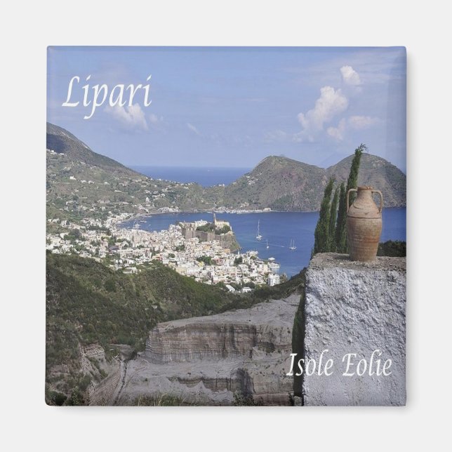 SCL045 AEOLISKA ÖARNA LIPARI, Sicilien, Fridge Magnet (Framsidan)