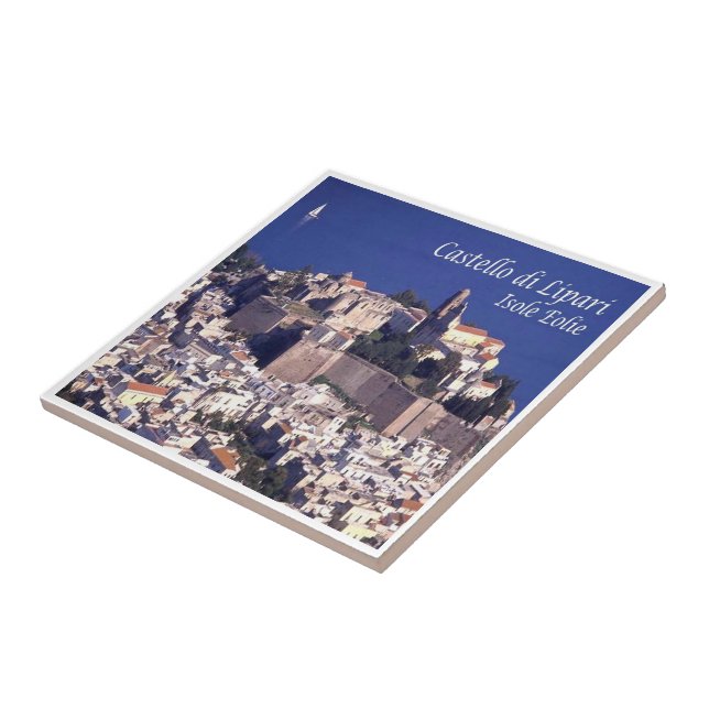 SCL046 AEOLISKA ÖARNA LIPARI, Sicilien Kakelplatta (Sidan)
