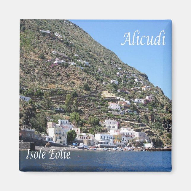 SCL051 ALICUDI, AEOLISKA ÖARNA, Sicilien, Fridge Magnet (Framsidan)