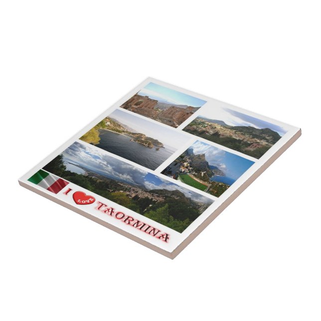 SCL062 TAORMINA I Kärlek, Mosaic, Sicilien Kakelplatta (Sidan)