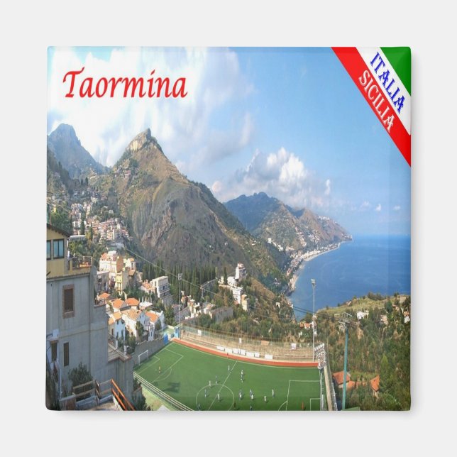 SCL064 TAORMINA, Sicilien, Italien, Fridge Magnet (Framsidan)