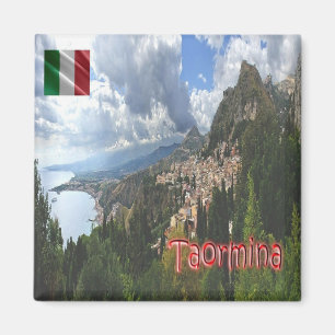 SCL066 TAORMINA, Aerial View, Sicilien, Fridge Magnet