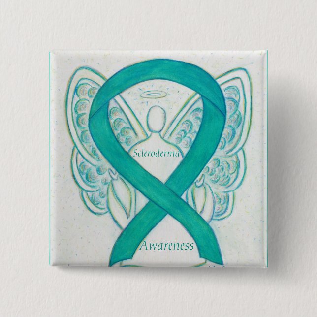 Scleroderma Angel Awareness Ribbon Stift Knapp (Framsida)