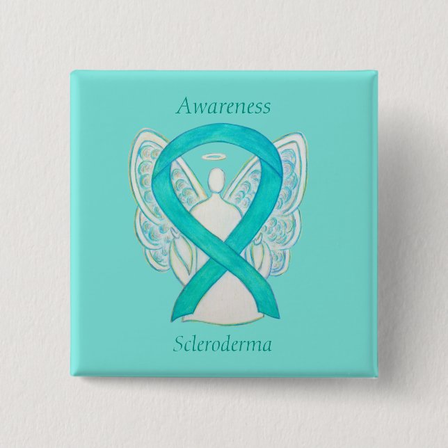 Scleroderma Angel Awareness Ribbon Stift Knapp (Framsida)