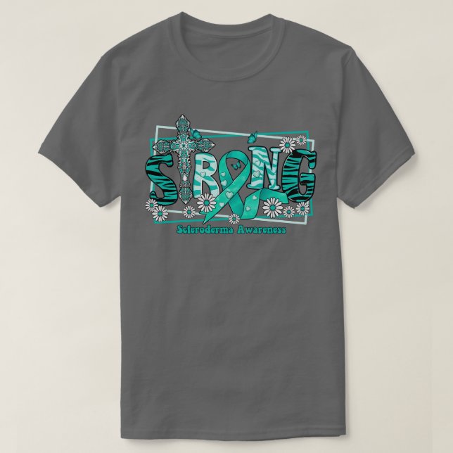 Scleroderma Awareness Awareness kor ribbon Stron T Shirt (Design framsida)