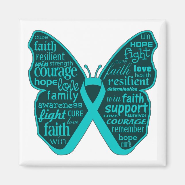 Scleroderma Awareness Butterfly Ribbon Magnet (Framsidan)