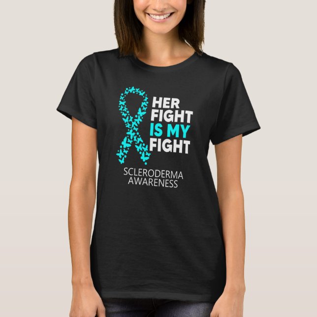 Scleroderma Awareness Hennes kamp är mina stridssj T Shirt (Framsida)